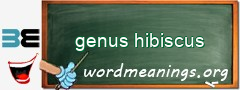 WordMeaning blackboard for genus hibiscus